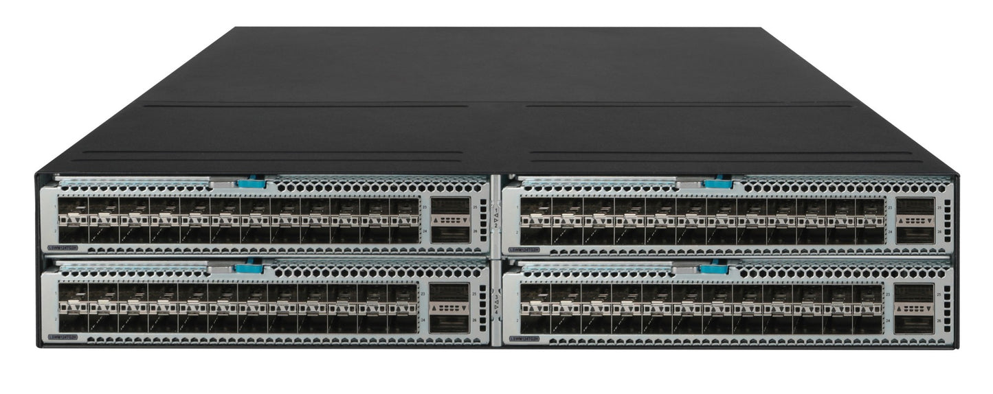 HPE JQ076A black 4-slot modular Cisco switch with multiple ports