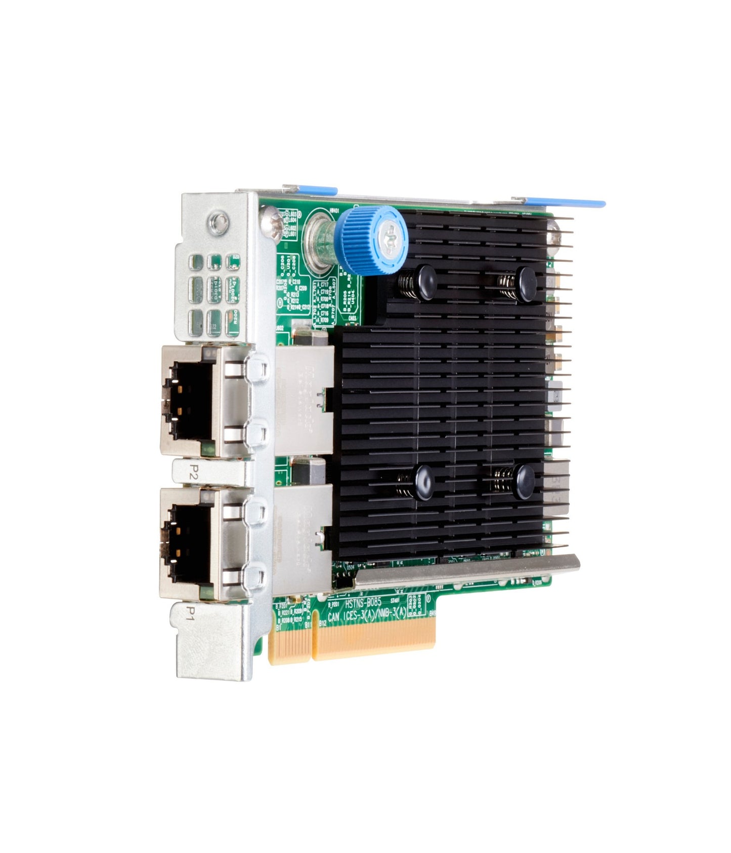 HPE 817721-B21 dual 10GBASE-T RJ45 network card, silver/black with blue accents