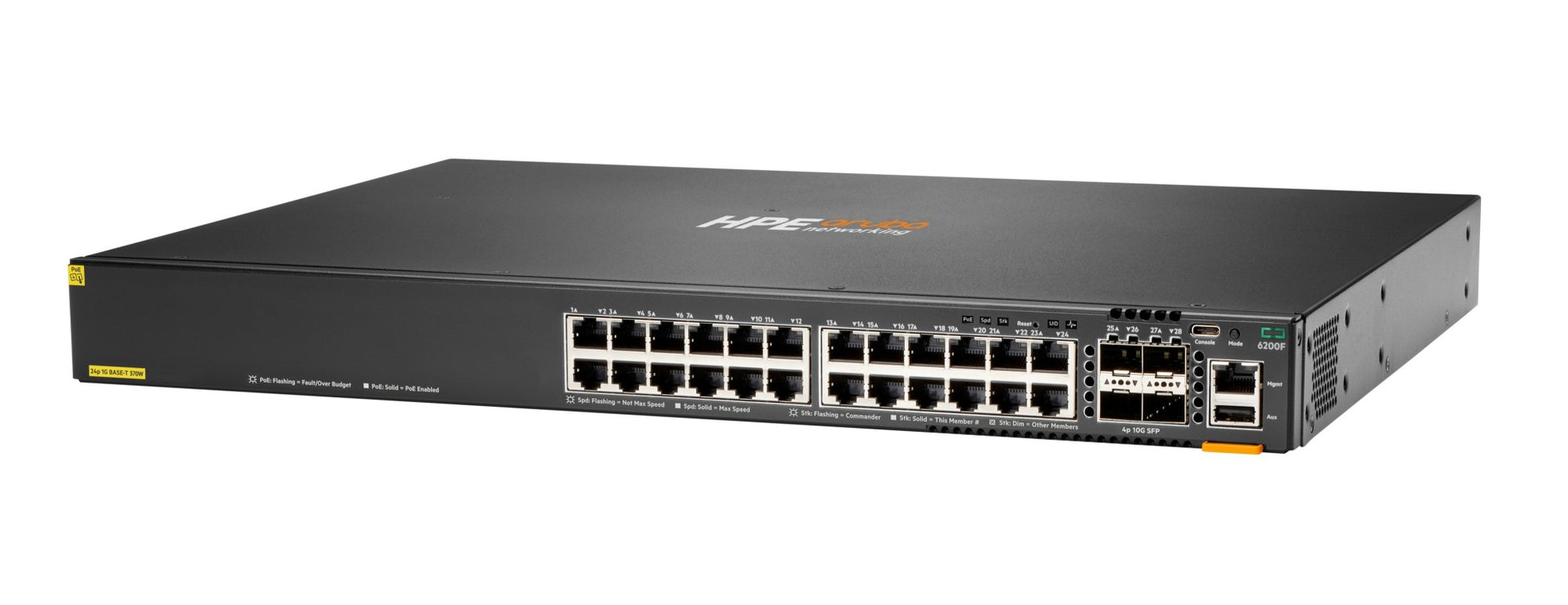 Aruba JL725A 24-port PoE+ switch with 4x 10G SFP+ uplinks