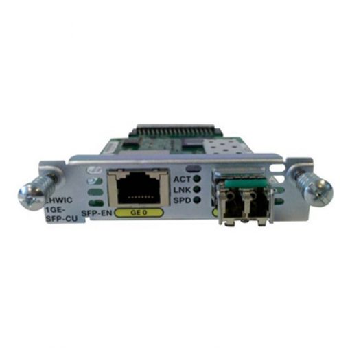 Cisco EHWIC-1GE-SFP-CU silver router module with SFP ports