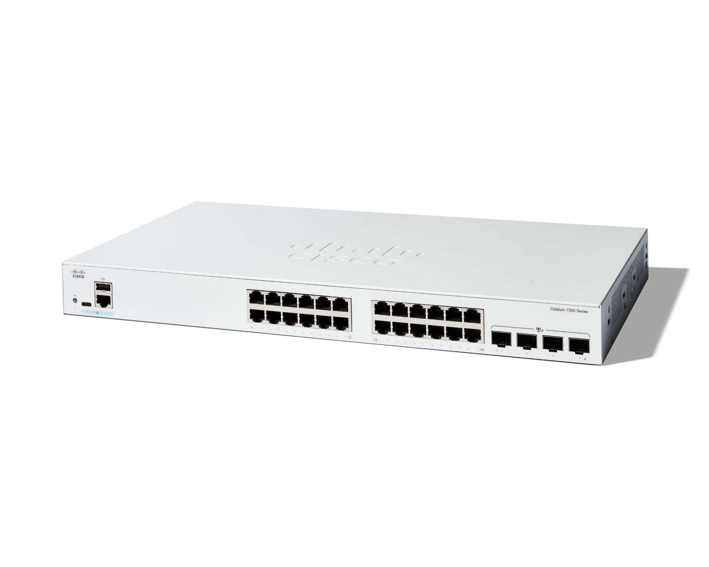 Cisco C1300-24T-4X | 24x 1G RJ-45, Non-PoE, 4x 10G SFP+ uplinks, license-free L2/L3