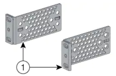 Cisco ACC-KIT-T1 19-inch rack mount kit with silver perforated ears