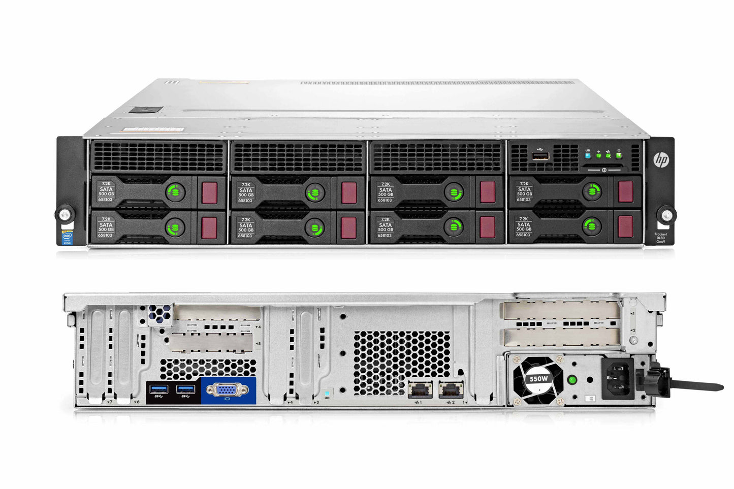 HPE HPE-DL80-G9 | 2U dual-socket Xeon E5 v3/v4, high-capacity LFF bays, up to 16 DIMM DDR4, redundant PSUs, iLO 4