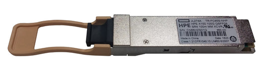 HPE JL274A 100G QSFP28 SR4 transceiver module with tan handle