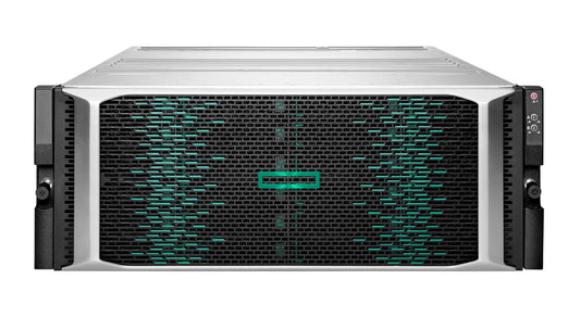 Aruba R4U31A silver server rack with green LEDs and perforated panel
