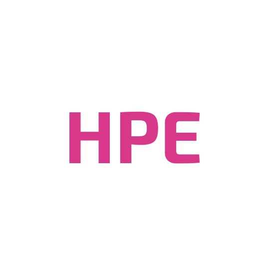 Pink HPE logo on white background for HPE P55005-B21 NVMe drive cage