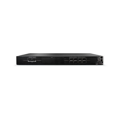 Black rectangular matte server rack with multiple ports front panel for nvidia 920-9b110-00fh-0m2 long-haul switch
