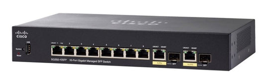 Cisco SG350-10SFP-K9-AU | 10x 1G SFP; PoE: none; uplinks: 0x 1G; license: perpetual