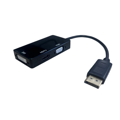 Black DisplayPort to VGA adapter with cable for 3-in-1 converter