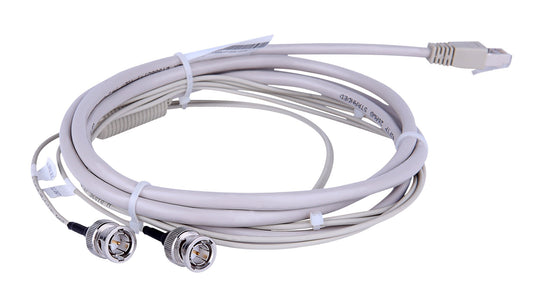 HPE JD511A white shielded Ethernet cable with RJ45 and dual BNC connectors