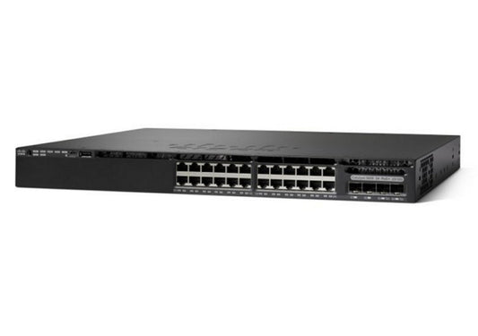 Cisco WS-C3650-24TS-L black switch with 24 ports