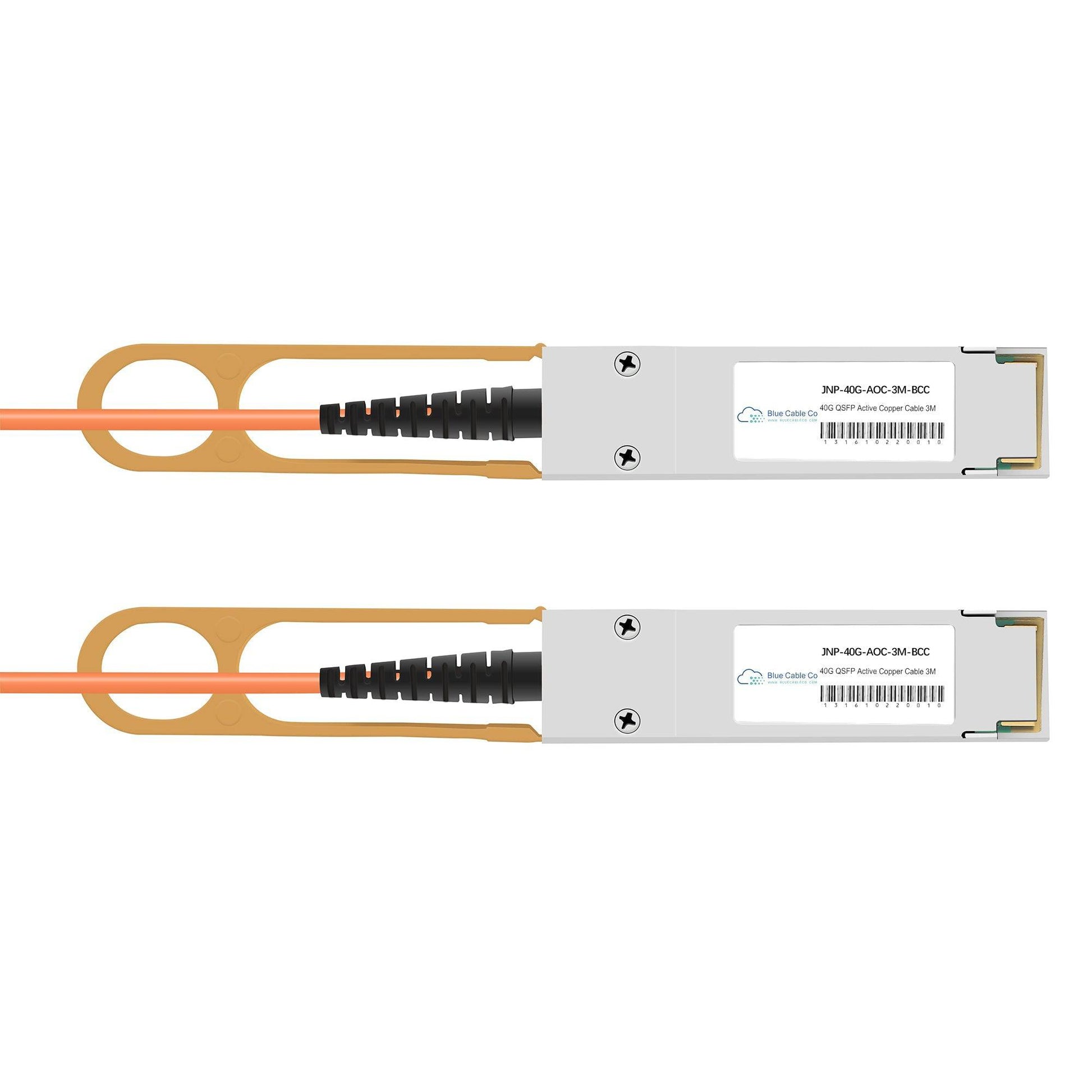 Juniper Compatible 40G QSFP to QSFP Active Optical Cable with orange black connector