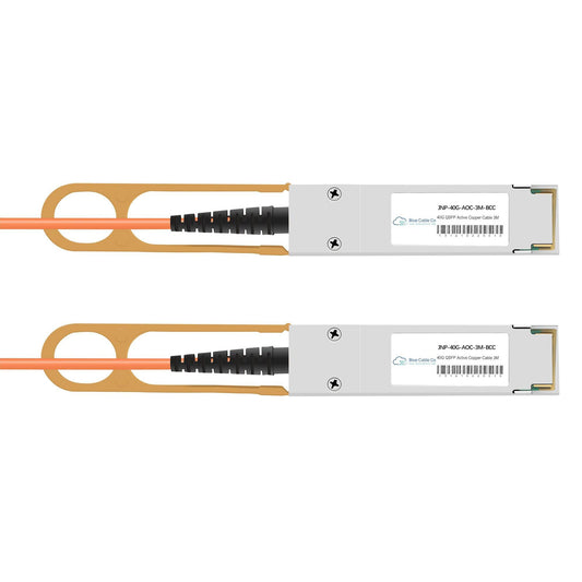 Juniper Compatible 40G QSFP to QSFP Active Optical Cable with orange black connector