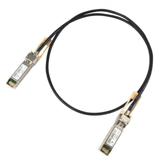 Juniper JNP-SFP-25G-DAC-1M 25GbE SFP28 DAC cable with black fiber optic and SFP modules