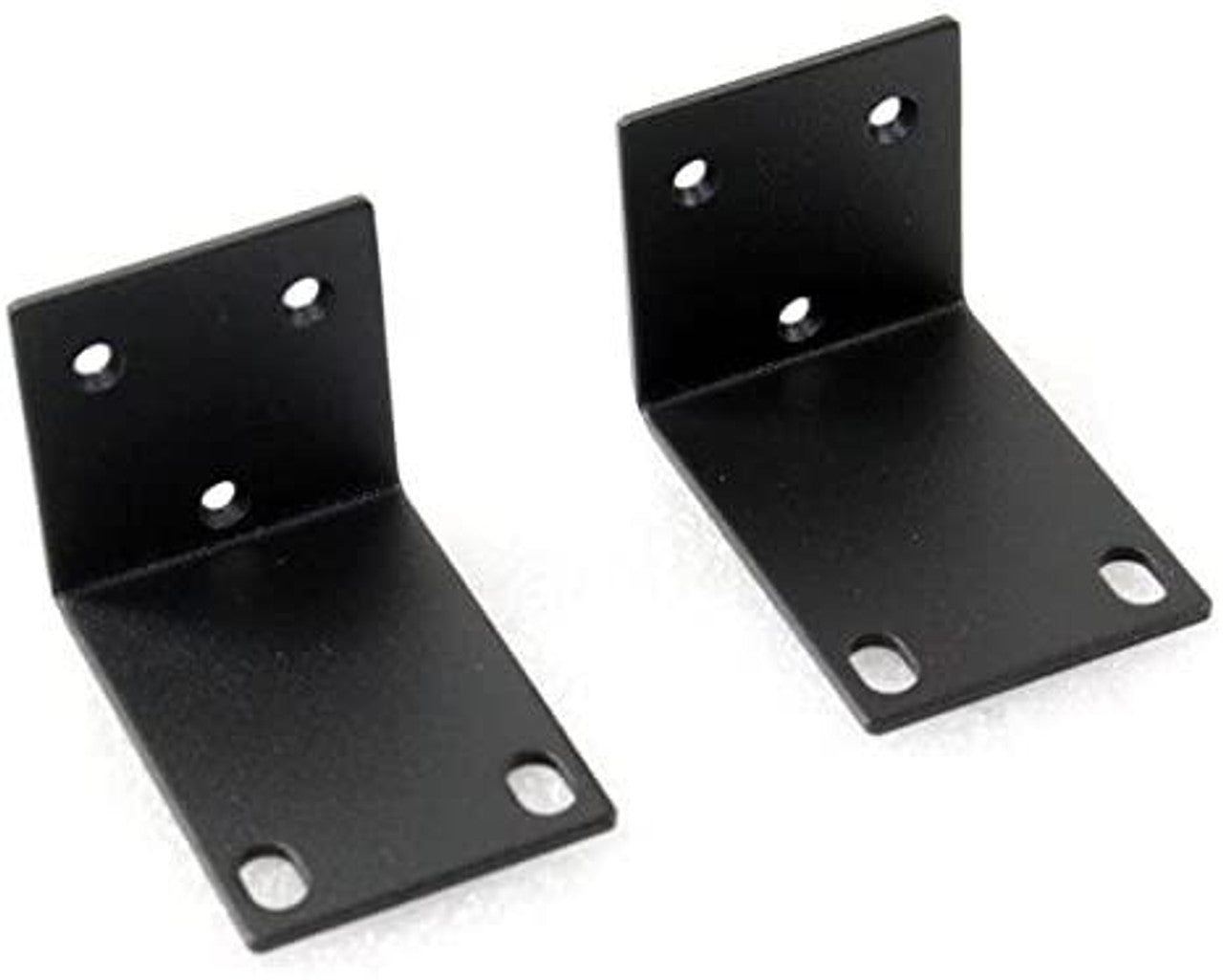 Black steel 1U rack mount kit with corner brackets for Aruba 3000 Series