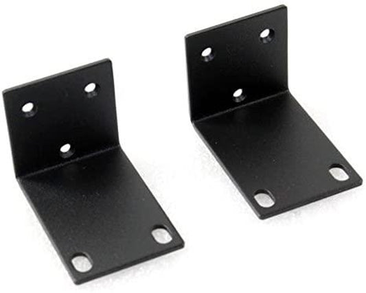 Black steel 1U rack mount kit with corner brackets for Aruba 3000 Series