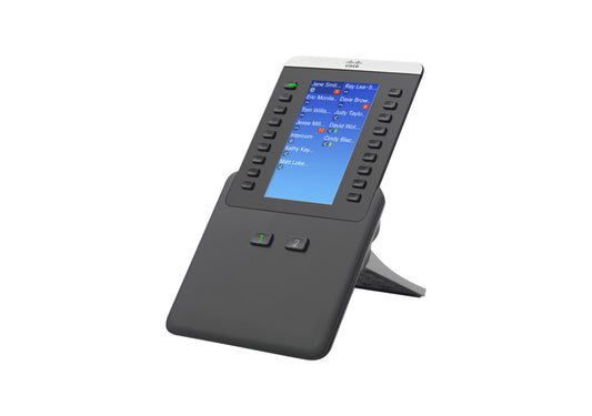 Cisco CP-8800-V-KEM | video key expansion module | 28 programmable keys | color LCD | for 8865 | up to 3 modules | external power may be required for multi-module setups