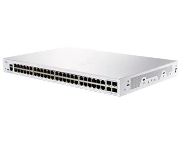 Cisco CBS250-48T-4X-AU | 48x 1G RJ-45; PoE: None; Uplinks: 4x 10G SFP+; Smart Managed L2/L3 static