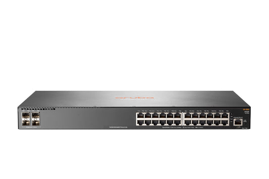 Aruba JL253A#ABG | 24x 1G | PoE: None | 4x 10G SFP+ uplinks | L3 static/RIP | License: Base