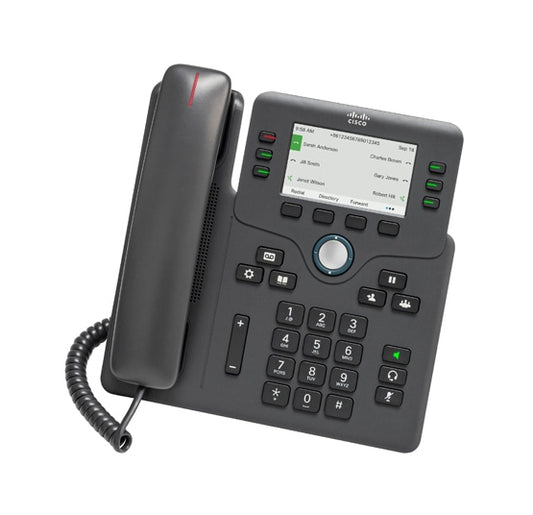 Cisco CP-6871-3PCC-K9 | 6-line SIP deskphone, color display, 2x 10/100/1000 Ethernet (LAN+PC), 802.3af PoE, RJ-9 headset, full‑duplex speakerphone