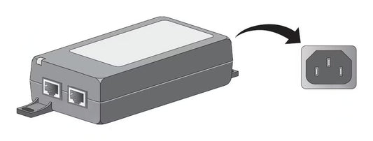 Cisco CW-INJ-8 | 10G RJ45 in + 10G PoE-out, 802.3bt Type 3 60W injector, multigig (100M/1/2.5/5/10G) pass-through, auto 802.3af/at fallback, AC input (power cord not included)