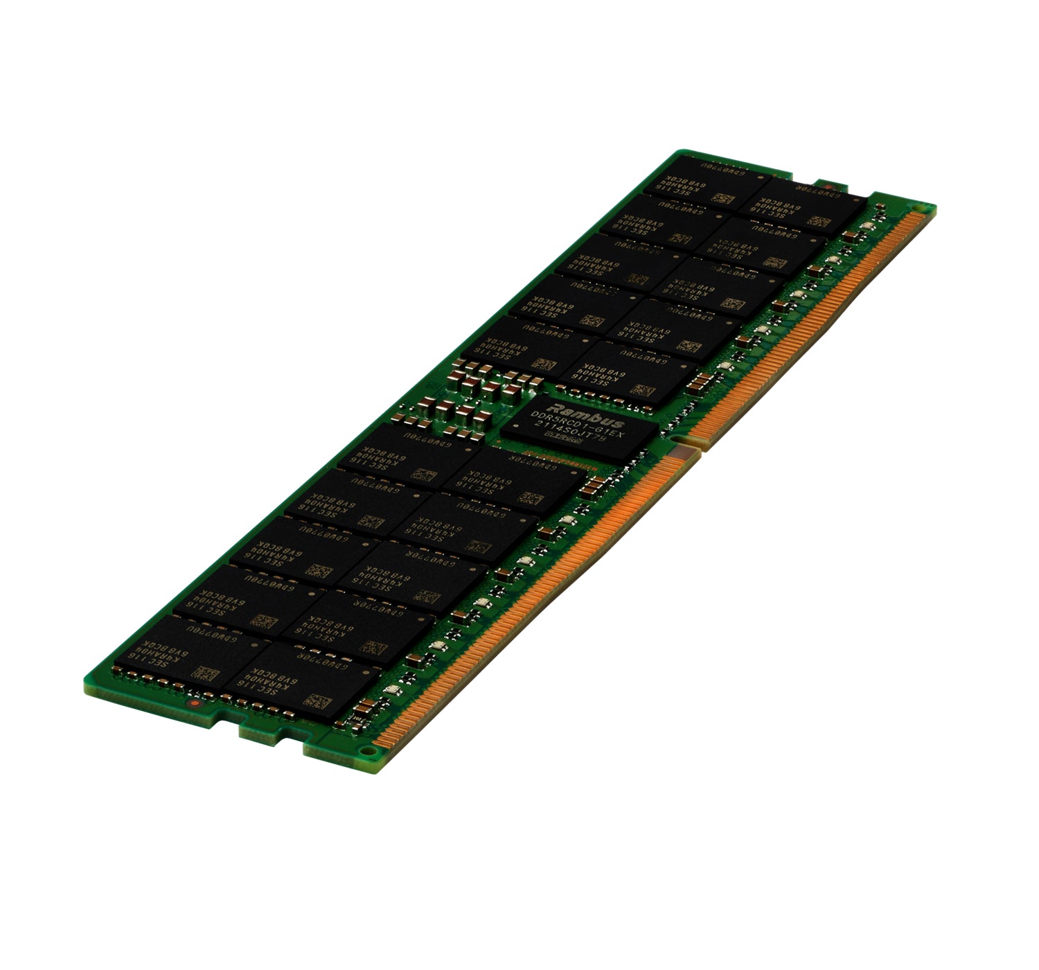 HPE P69729-B21 96GB DDR5-6400 RDIMM green circuit board with gold contacts