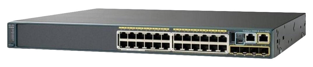 Cisco WS-C2960S-24PS-L 24-port PoE+ switch with 1G SFP uplinks