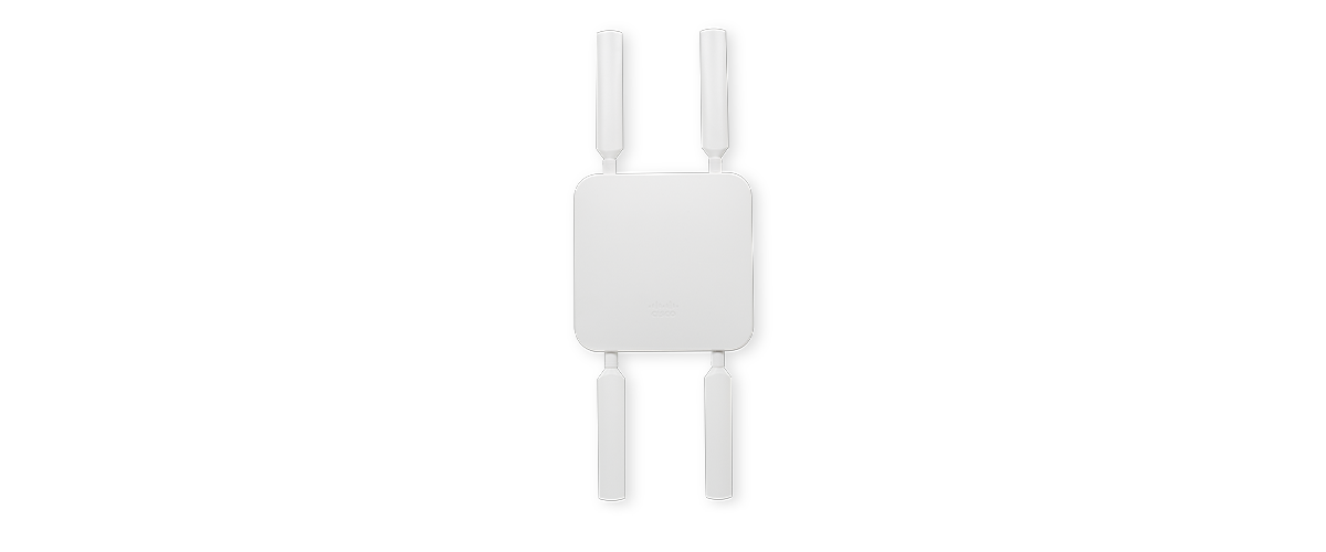 Meraki MG51E-HW 5G router with silver dual-port USB drive