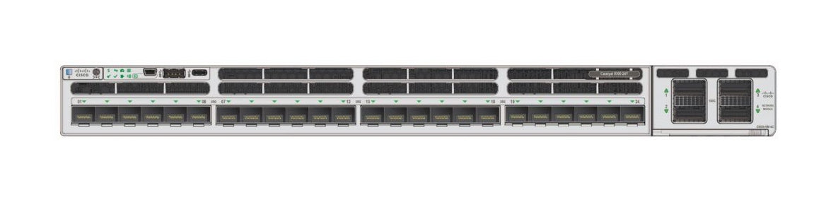 Cisco C9300X-24HX-M | 24x mGig 100M/1/2.5/5/10G RJ45, UPOE+ 90W, modular uplink bay (up to 2x100G), Meraki cloud monitoring