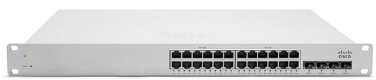 Meraki MS220-24P-HW | L2 24x 1G, PoE+ 370W, 4x 1G SFP uplinks, Enterprise cloud-managed license