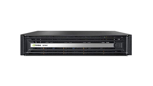 Black NVIDIA DGX-1 AI supercomputer with 8x IB + 8x Ethernet ports