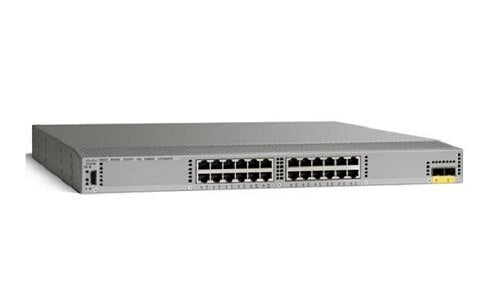 Cisco N2K-C2224TF switch with 24x 1GBASE-T ports and 2x10G uplinks