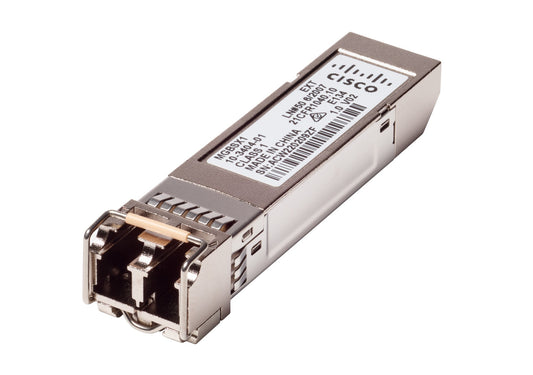 Cisco MGBSX1 1G SFP transceiver module with LC duplex fiber connector