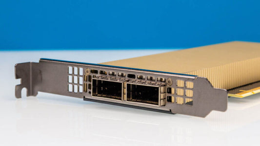 NVIDIA HHHL SuperNIC PCIe Gen5 card with 2x400GbE QSFP112 ports