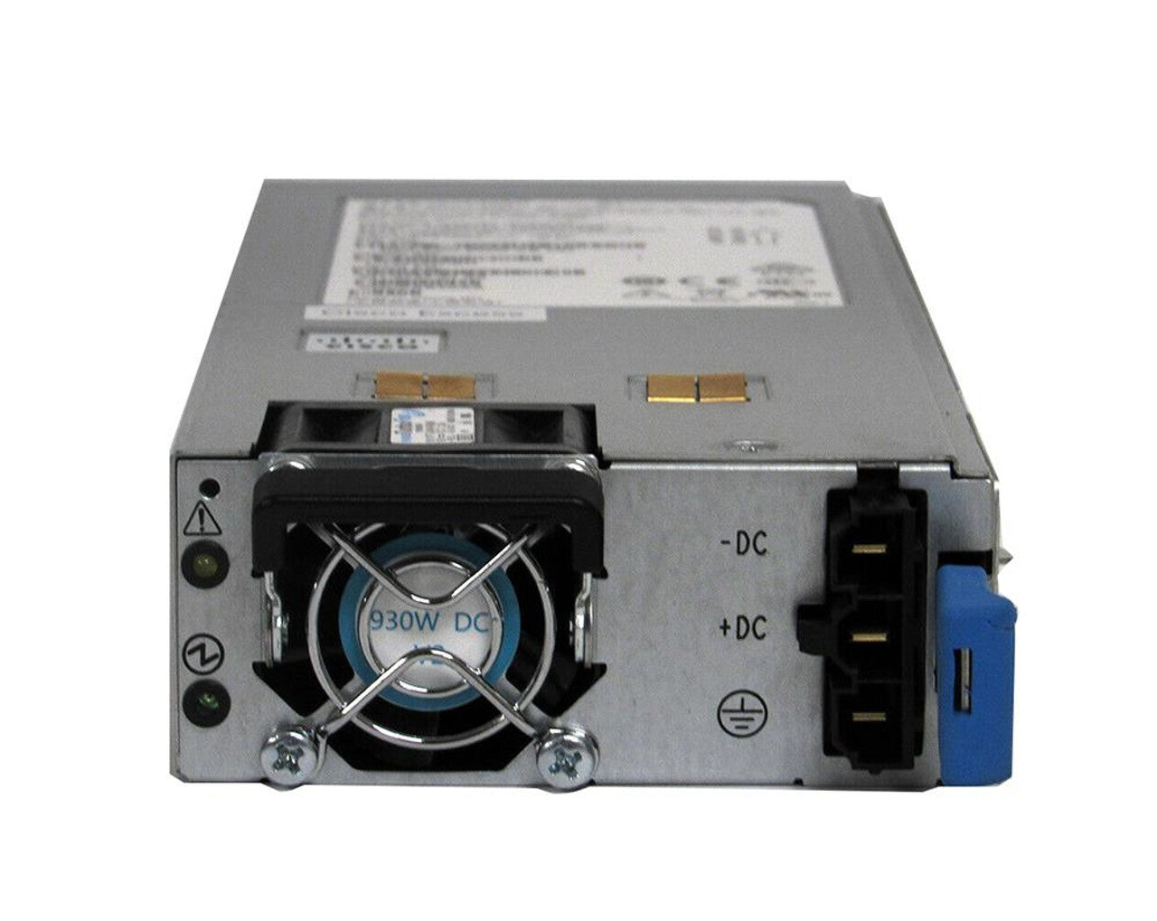 Cisco AIR-PSU-930WDC 930W 48V DC PSU with silver casing, blue connector, black fan