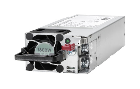 HPE P17023-B21 1600W Flex Slot DC PSU with black silver design and cooling fins