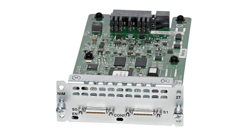 Cisco NIM-16A network switch module with green circuit board