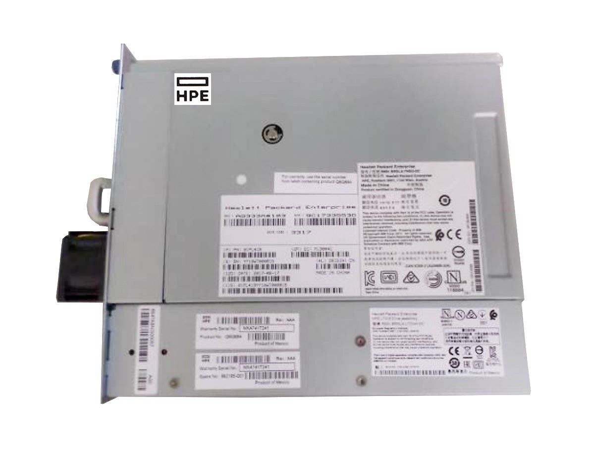 HPE Q6Q68A LTO-8 SAS drive with silver power supply unit