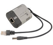 Cisco POES5 PoE splitter: black silver adapter with RJ45 connector