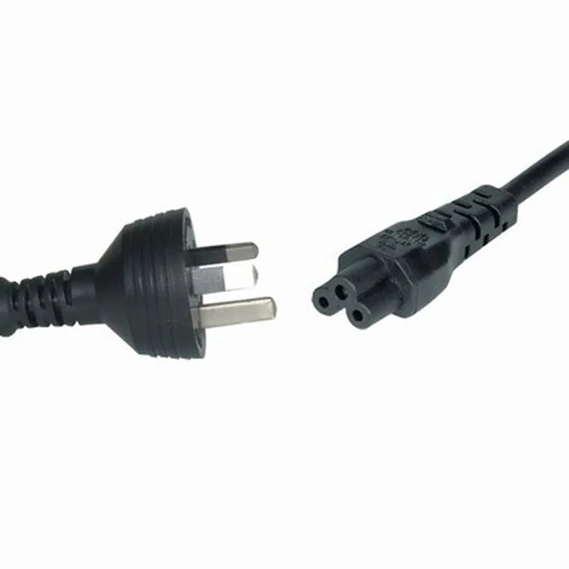 Australian 3-pin AC power cord with black C5 clover leaf connector, 1.8m
