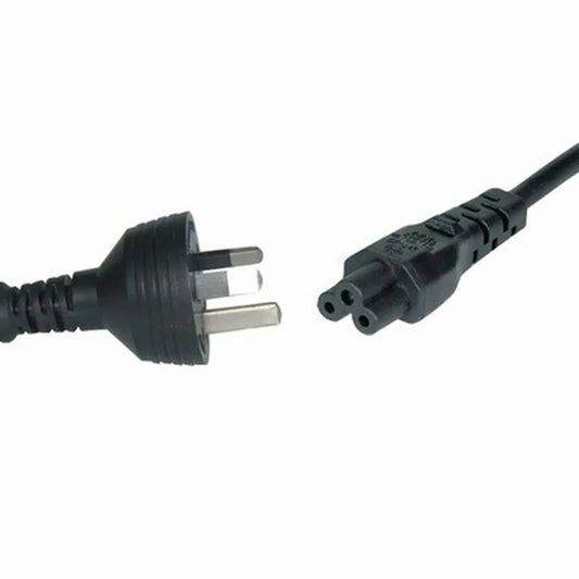 Australian 3-pin AC power cord with black C5 clover leaf connector, 1.8m