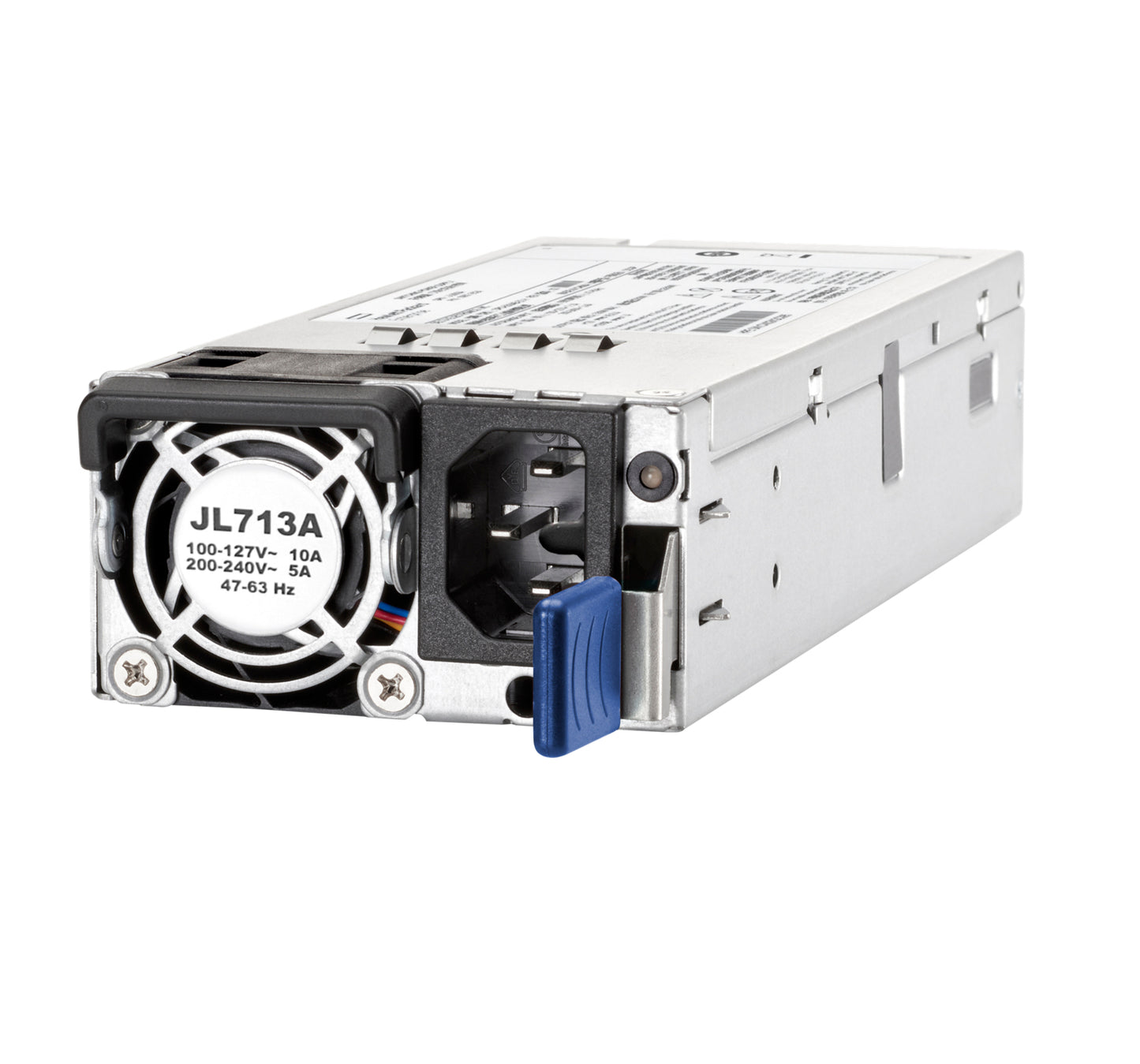 HPE JL713A Silver hot-swap PSU with blue handle and black fan for CX 83xx