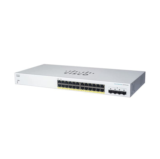 Cisco CBS220-24FP-4G-AU | 24x 1G, PoE+ full, 4x 1G SFP uplinks, Smart L2