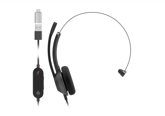 Cisco HS-W-321-C-USBC | Wired mono on-ear | USB-C | Webex inline controller | Noise-canceling boom mic | Plug-and-play