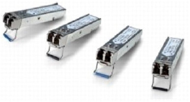 Cisco ONS-SC-GE-SX 1GbE SFP transceiver with blue accents