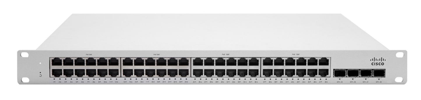 Meraki MS225-48LP-HW | 48x 1G, PoE+ 370W, 4x 10G SFP+ uplinks, Enterprise license