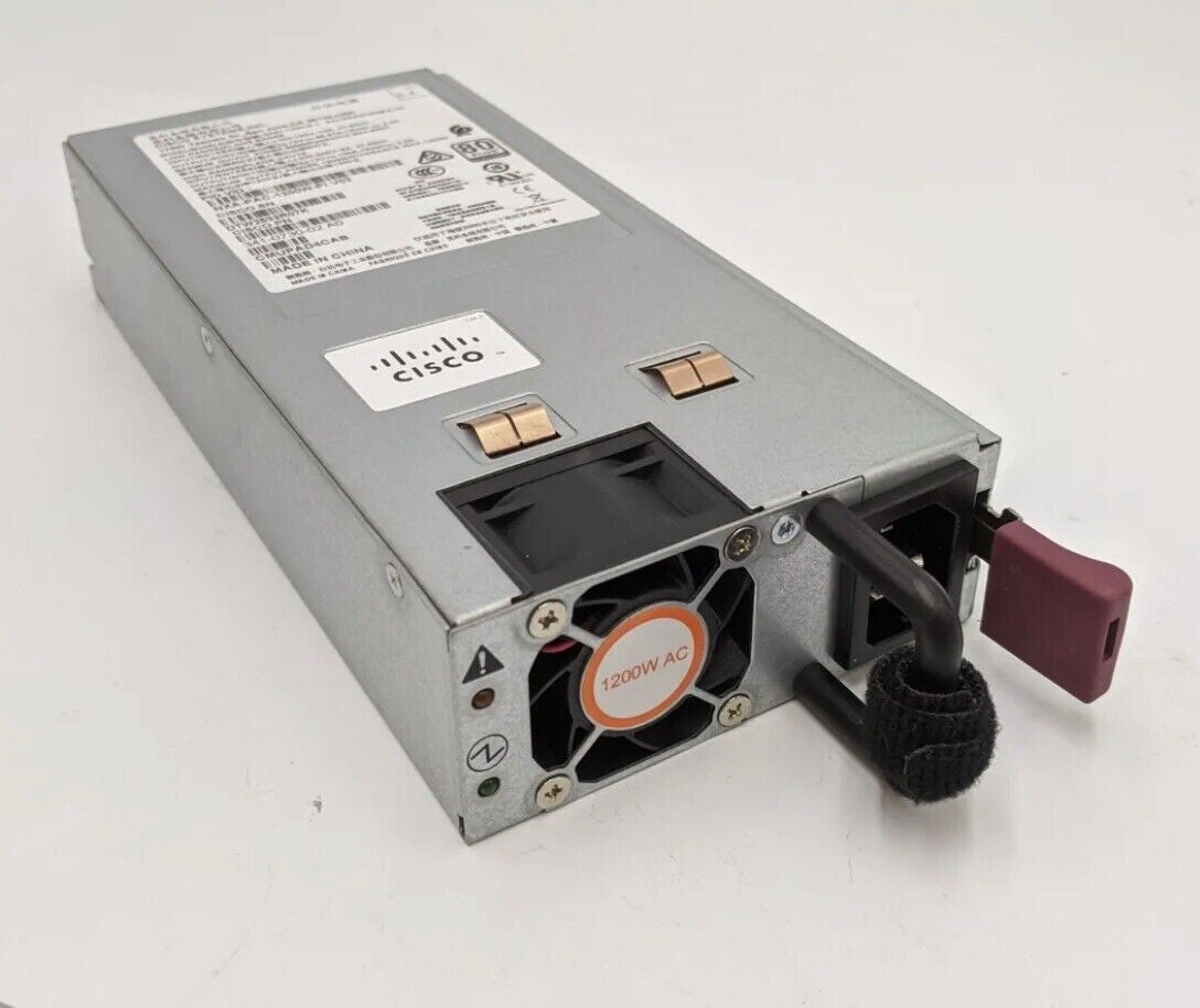Cisco NXA-PAC-1200W-PI 1200W AC PSU with silver body, purple handle, and fan