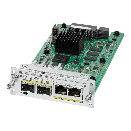 Cisco NM-20GE network module with green PCB and silver heat sink