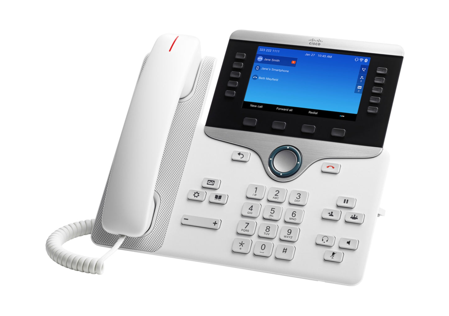 Cisco CP-8861-K9 | VOIP Deskphone | 5-in WVGA color | 5 lines | dual 1G switch | PoE Class 4 | Wi‑Fi 5 + Bluetooth | 2x USB | wideband audio | CUCM