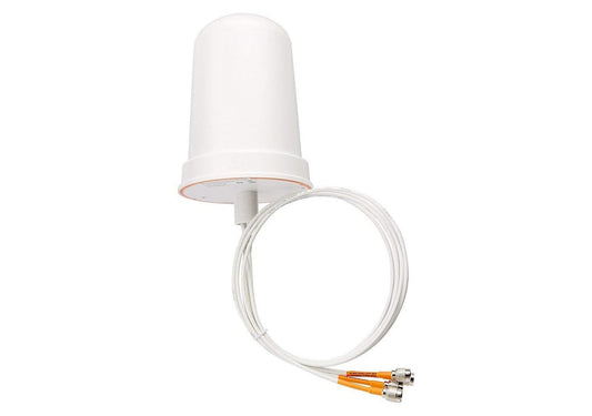 Cisco AIR-ANT2544V4M-R8 | Dual-band omni antenna | 2.4 GHz 3 dBi / 5 GHz 2 dBi | 4x4 MIMO, 4x RP-TNC pigtails | Wall mount | 8 ft leads